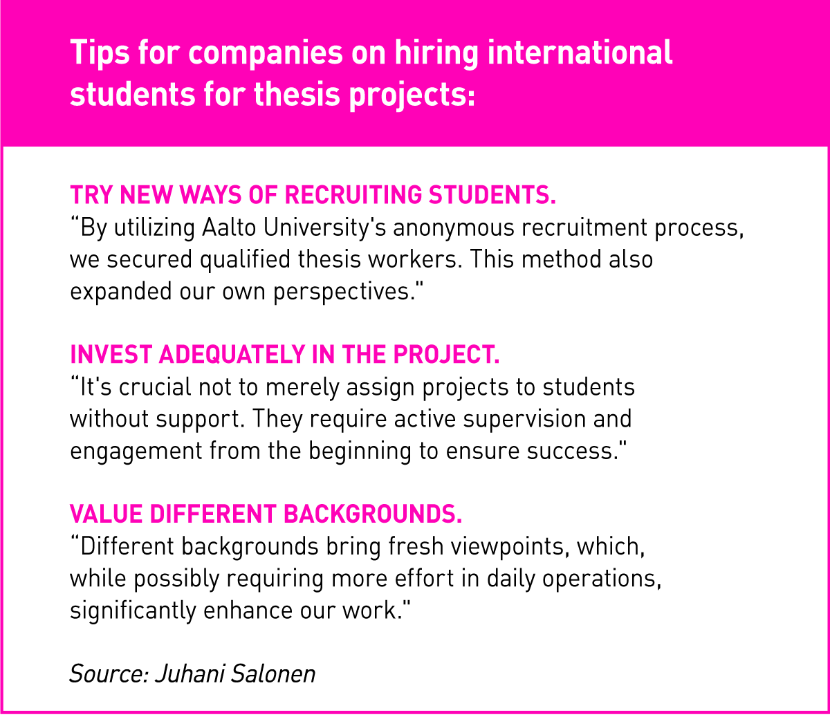 Tips for companies for hiring an international student.